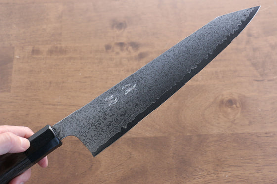 Seisuke VG10 33 Layer Damascus Kiritsuke Gyuto 240mm Gray Pakka wood Handle - Japanny - Best Japanese Knife