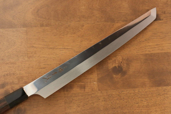 Sakai Takayuki Ginryu Honyaki Swedish Steel Mirrored Finish Sakimaru Yanagiba 300mm Wenge with Double Water Buffalo Ring Handle with Sheath - Japanny - Best Japanese Knife