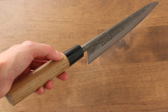 Seisuke Blue Steel No.2 Nashiji Gyuto  180mm Chestnut Handle - Japanny - Best Japanese Knife