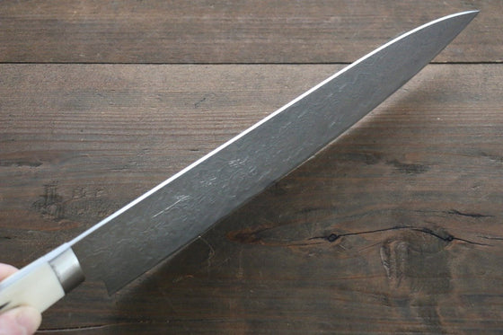 Takeshi Saji R2/SG2 Diamond Finish Damascus Gyuto  240mm Cow Bone Handle - Japanny - Best Japanese Knife