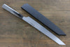Sakai Takayuki Hien Blue Steel No.2 Mirrored Finish Kengata Yanagiba 270mm Ebony Wood Handle with Sheath - Japanny - Best Japanese Knife