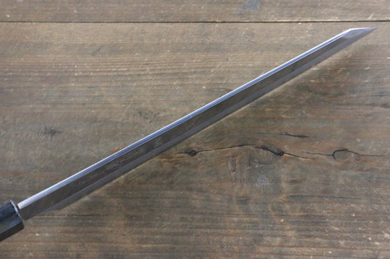 Sakai Takayuki Hien Blue Steel No.2 Mirrored Finish Kengata Yanagiba 270mm Ebony Wood Handle with Sheath - Japanny - Best Japanese Knife