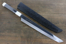  Sakai Takayuki Ginryu Honyaki Swedish Steel Mirrored Finish Sakimaru Yanagiba 300mm Ebony Wood Handle with Sheath - Japanny - Best Japanese Knife