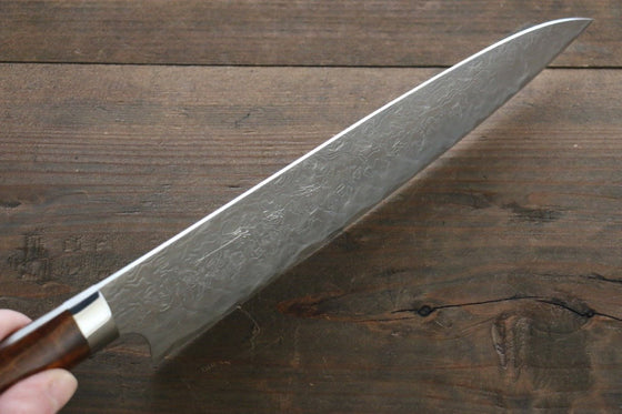 Takeshi Saji R2/SG2 Diamond Finish Damascus Gyuto  210mm Ironwood Handle - Japanny - Best Japanese Knife