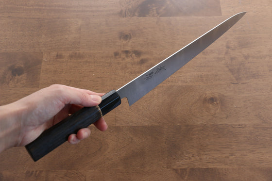 Seisuke Swedish Steel-stn Sujihiki 240mm Burned Chestnuts Handle - Japanny - Best Japanese Knife