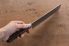 Seisuke AUS8 Hammered Nakiri Japanese Knife 165mm Brown Pakka wood Handle - Japanny - Best Japanese Knife