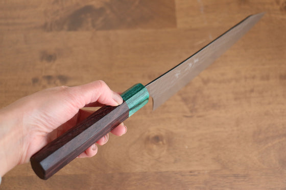 Yu Kurosaki Senko Ei R2/SG2 Hammered Gyuto  210mm Shitan (ferrule: Green Pakka wood) Handle - Japanny - Best Japanese Knife