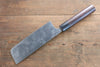 Ogata White Steel No.2 Damascus Nakiri 165mm with Shitan Handle - Japanny - Best Japanese Knife
