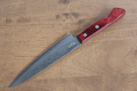 Nao Yamamoto VG10 Damascus Petty-Utility 150mm Red Pakka wood Handle - Japanny - Best Japanese Knife