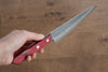 Nao Yamamoto VG10 Hammered Damascus Nashiji Petty-Utility 160mm Red Pakka wood Handle - Japanny - Best Japanese Knife