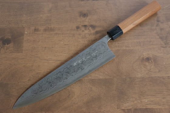 Nao Yamamoto VG10 Damascus Hammered Gyuto  240mm Cherry Blossoms Handle - Japanny - Best Japanese Knife