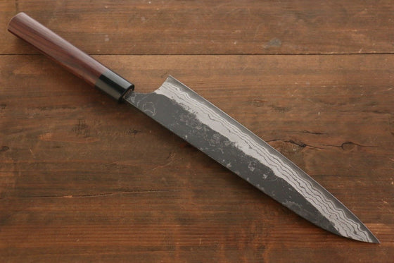 Ogata White Steel No.2 Kurouchi Damascus Gyuto 240mm with Shitan Handle - Japanny - Best Japanese Knife