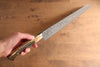 Takeshi Saji VG10 Black Damascus Gyuto 270mm Brown Cow Bone Handle - Japanny - Best Japanese Knife