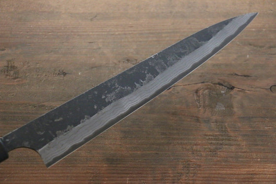 Ogata White Steel No.2  Kurouchi Damascus Sujihiki  240mm with Shitan Handle - Japanny - Best Japanese Knife