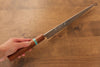 Yu Kurosaki Fujin VG10 Hammered Sujihiki  240mm Maple(With turquoise ring Brown) Handle - Japanny - Best Japanese Knife