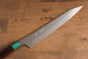 Yu Kurosaki Senko Ei R2/SG2 Hammered Sujihiki  270mm Shitan (ferrule: Green Pakka wood) Handle - Japanny - Best Japanese Knife