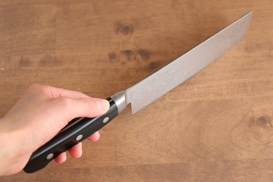 Seisuke VG10 8 Layer Damascus Migaki Finished Nakiri  165mm Black Pakka wood Handle - Japanny - Best Japanese Knife
