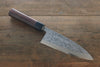 Hideo Kitaoka Blue Steel No.2 Damascus Deba 180mm Shitan Handle - Japanny - Best Japanese Knife