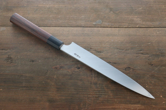 Hideo Kitaoka Blue Steel No.2 Damascus Yanagiba Japanese Knife 210mm Shitan Handle - Japanny - Best Japanese Knife