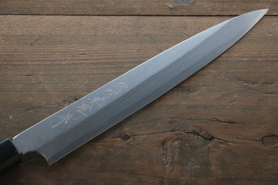 Hideo Kitaoka Blue Steel No.2 Damascus Yanagiba Japanese Knife 210mm Shitan Handle - Japanny - Best Japanese Knife