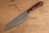 Yoshimi Kato VG10 Hammered(square) Santoku 170mm Brown Pakka wood Handle - Japanny - Best Japanese Knife