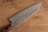 Yoshimi Kato VG10 Hammered(square) Santoku 170mm Brown Pakka wood Handle - Japanny - Best Japanese Knife