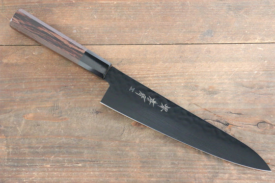 Sakai Takayuki Kurokage VG10 Hammered Teflon Coating Gyuto 210mm Wenge Handle - Japanny - Best Japanese Knife