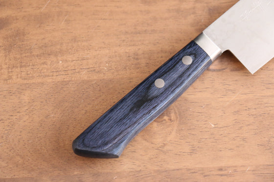 Kunihira Sairyu VG10 Damascus Nakiri 165mm Navy blue Pakka wood Handle - Japanny - Best Japanese Knife