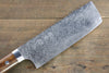 Takeshi Saji R2/SG2 Diamond Finish Damascus Nakiri 180mm Ironwood Handle - Japanny - Best Japanese Knife