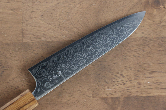 Katsushige Anryu VG10 Migaki Finished Damascus Petty-Utility  150mm Oak Handle - Japanny - Best Japanese Knife
