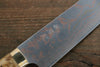 Takeshi Saji Blue Steel No.2 Colored Damascus Gyuto 210mm Brown Cow Bone Handle - Japanny - Best Japanese Knife