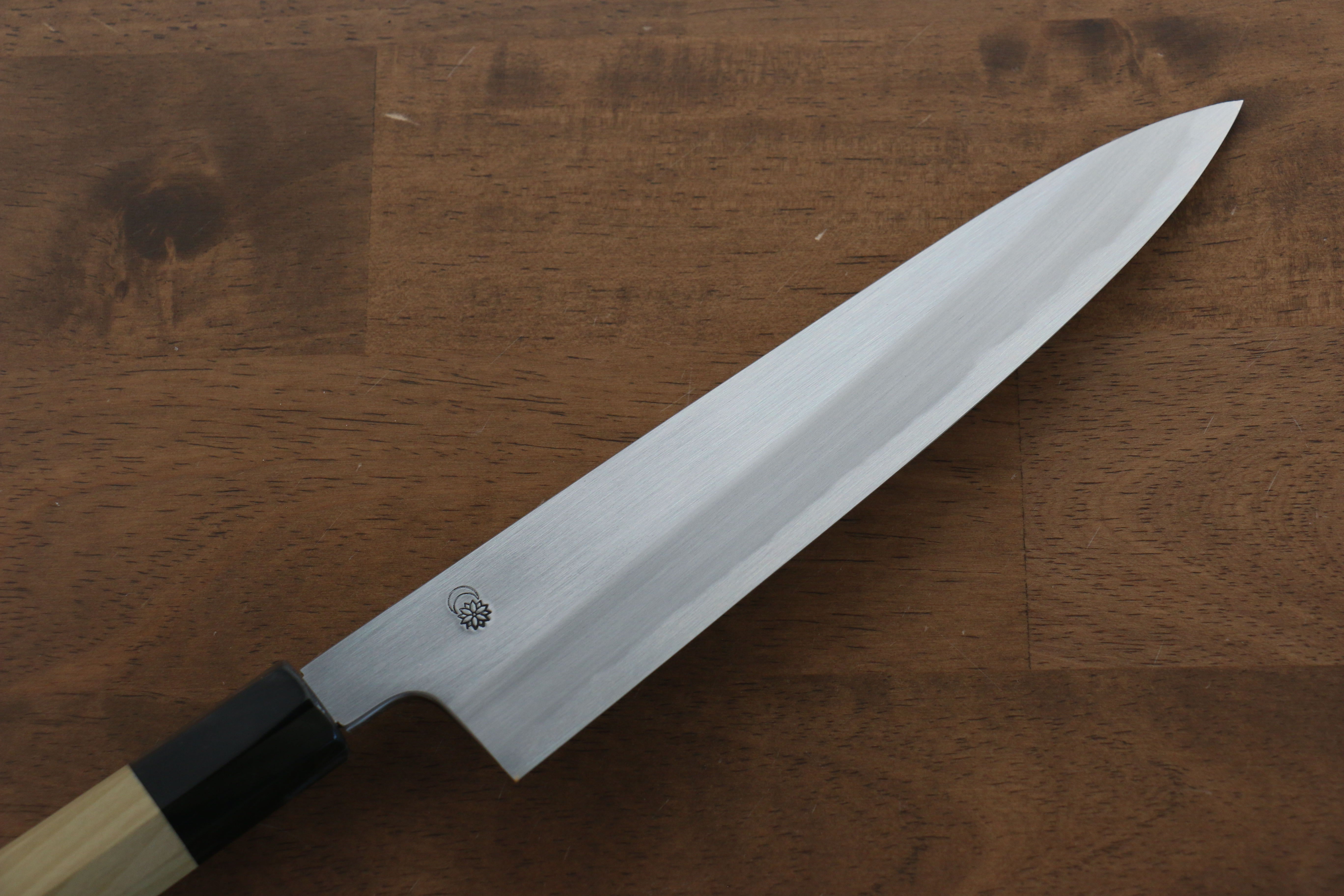 Kikuzuki White Steel No.2 Kasumitogi Gyuto Japanese Knife 210mm Magnolia Handle - Japanny - Best Japanese Knife