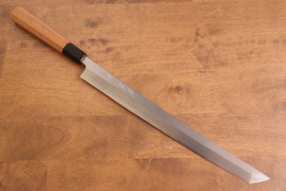 Tessen by Tanaka Tamahagane Sakimaru Yanagiba 315mm Wild Cherry Handle with Sheath - Japanny - Best Japanese Knife