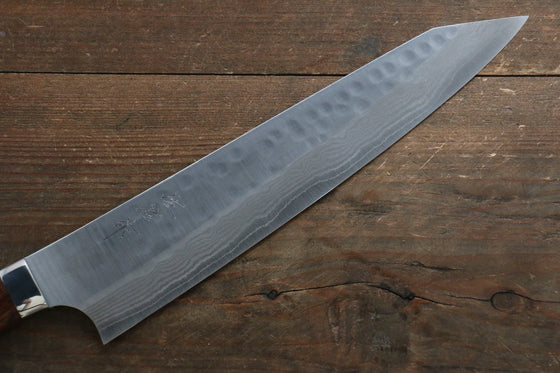 Takeshi Saji SRS13 Hammered(Maru) Kengata Gyuto Japanese Knife 240mm Ironwood Handle - Japanny - Best Japanese Knife