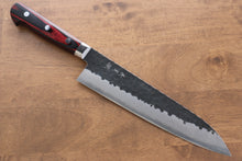  Yoshimi Kato Blue Super Kurouchi Hammered(Maru) Gyuto  210mm Red Pakka wood Handle - Japanny - Best Japanese Knife