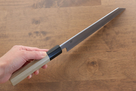 Kikuzuki White Steel No.2 Kasumitogi Kiritsuke Gyuto 210mm Magnolia Handle - Japanny - Best Japanese Knife