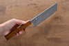 Yoshimi Kato VG10 Damascus Nakiri 165mm Black Persimmon Lacquered Handle - Japanny - Best Japanese Knife