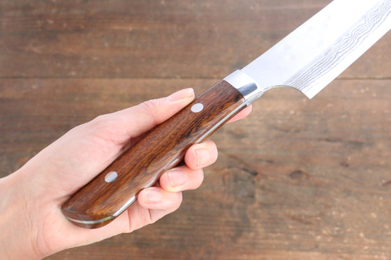 Takeshi Saji SRS13 Hammered(Maru) Kengata Gyuto Japanese Knife 240mm Ironwood Handle - Japanny - Best Japanese Knife