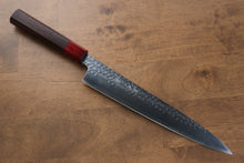  Yu Kurosaki Senko R2/SG2 Hammered Sujihiki 240mm Shitan (ferrule: Red Pakka wood) Handle - Japanny - Best Japanese Knife