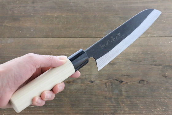Makoto Kurosaki White Steel No.2 Damascus Santoku  170mm Magnolia Handle - Japanny - Best Japanese Knife