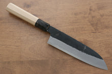  Kikuzuki White Steel No.2 Black Finished Santoku 180mm Magnolia Handle - Japanny - Best Japanese Knife