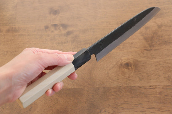 Kikuzuki White Steel No.2 Black Finished Santoku 180mm Magnolia Handle - Japanny - Best Japanese Knife