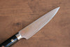 Takeshi Saji Blue Steel No.2 Colored Damascus Petty-Utility  135mm Black Micarta Handle - Japanny - Best Japanese Knife