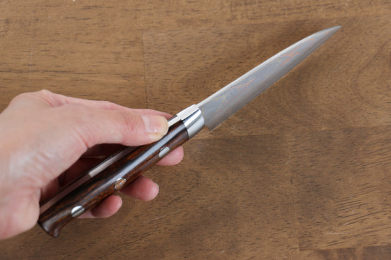 Takeshi Saji Blue Steel No.2 Colored Damascus Petty-Utility 90mm Ironwood Handle - Japanny - Best Japanese Knife