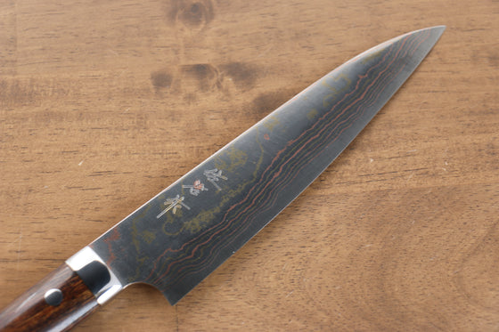 Takeshi Saji Blue Steel No.2 Colored Damascus Gyuto  180mm Ironwood Handle - Japanny - Best Japanese Knife