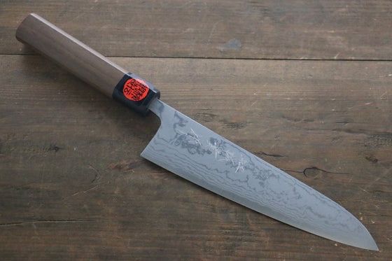 Shigeki Tanaka Blue Steel No.2 Damascus Gyuto 180mm Walnut Handle - Japanny - Best Japanese Knife