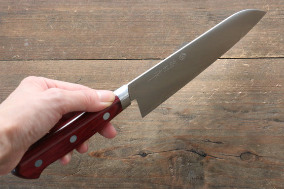Takamura Knives R2/SG2 Santoku  170mm with Red Pakka wood Handle - Japanny - Best Japanese Knife