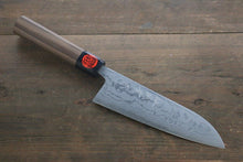  Shigeki Tanaka Blue Steel No.2 Damascus Santoku 165mm Walnut Handle - Japanny - Best Japanese Knife