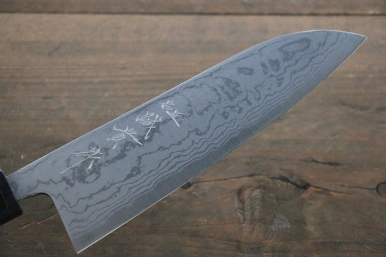 Shigeki Tanaka Blue Steel No.2 Damascus Santoku Japanese Knife 165mm Walnut Handle - Japanny - Best Japanese Knife