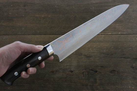Takeshi Saji Blue Steel No.2 Colored Damascus Gyuto  240mm Ironwood Handle - Japanny - Best Japanese Knife